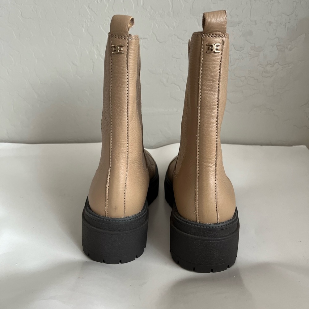 Sam Edelman Wellington Lug Sole Leather Chelsea Boots Tan 7.5 - Picture 5 of 8